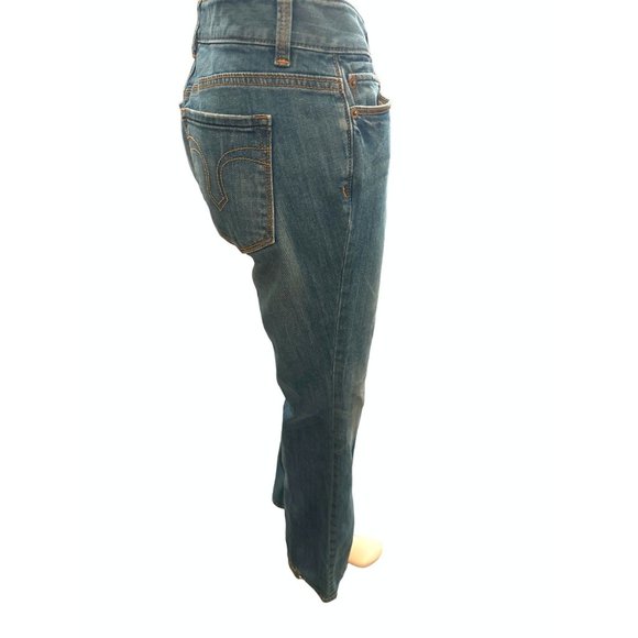 Ann Taylor LOFT Cotton Spandex Blend Curvy Boot Denim Blue Jeans Size 27/4 - Picture 6 of 16